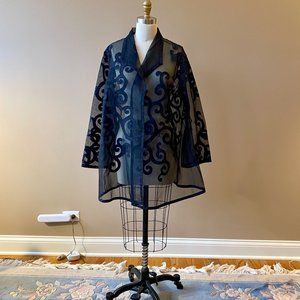 Black Organza Custom-made Evening Jacket.